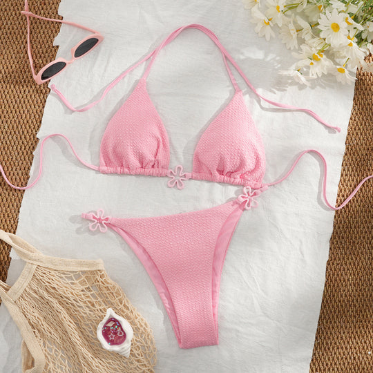 Damen Bikini-Set mit floralem Detail und hochwertiger Struktur EB