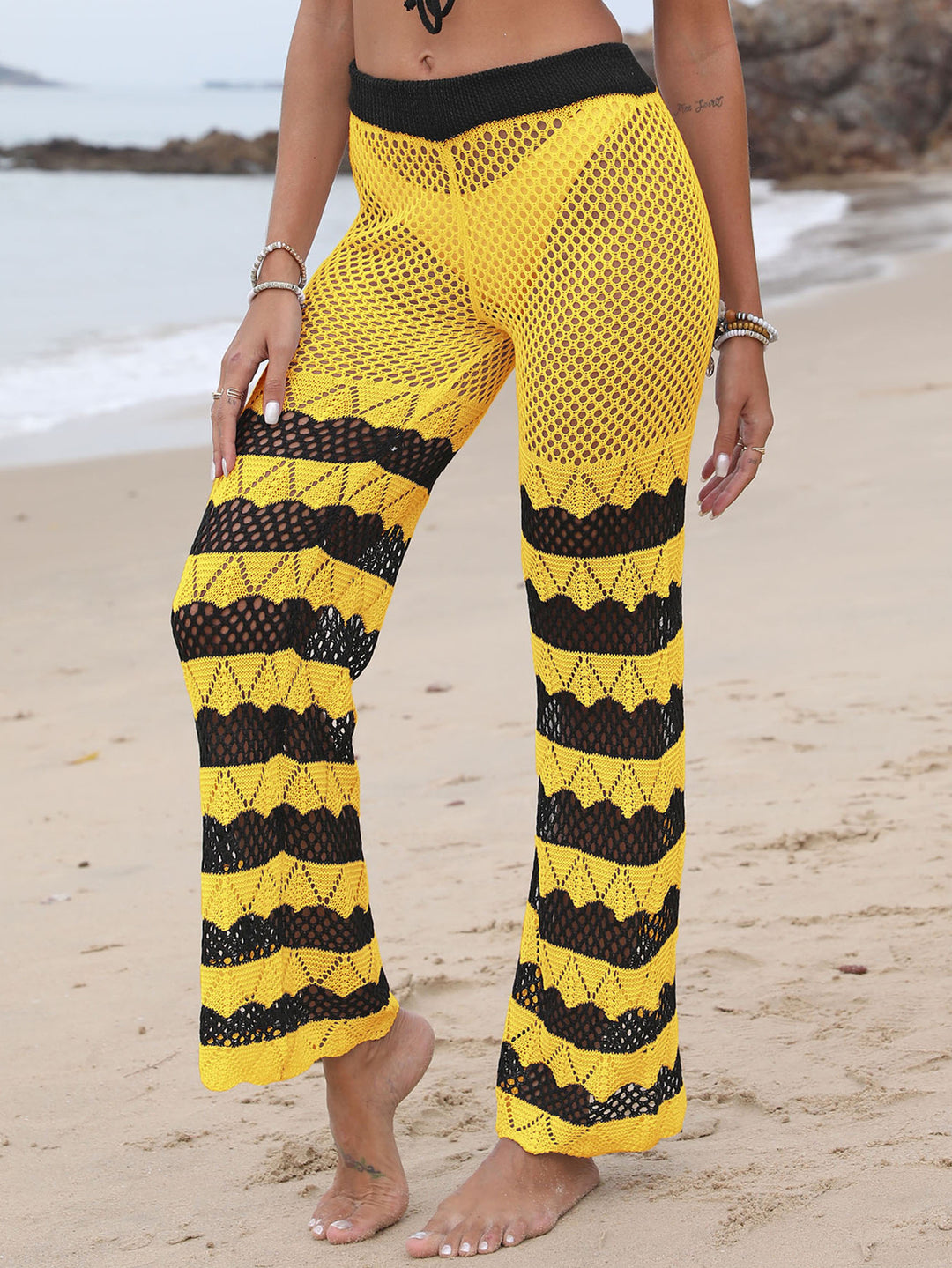 Damen gehäkelte Strandhose EB
