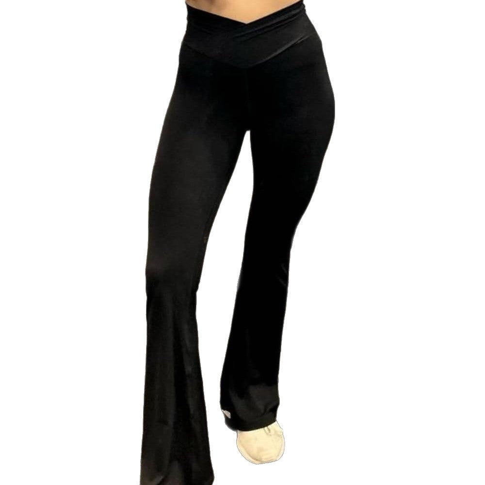 Damen Sportliche Hochbund Leggings und asymmetrisches Crop-Top Set EB
