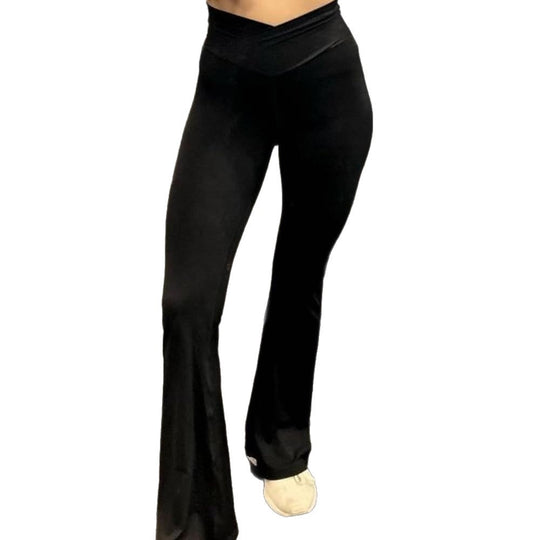 Damen Sportliche Hochbund Leggings und asymmetrisches Crop-Top Set EB