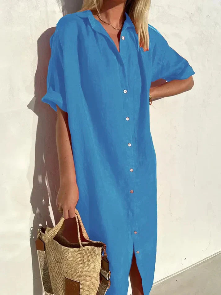 EB | Lässiges Blusenkleid Mit Knopfleiste