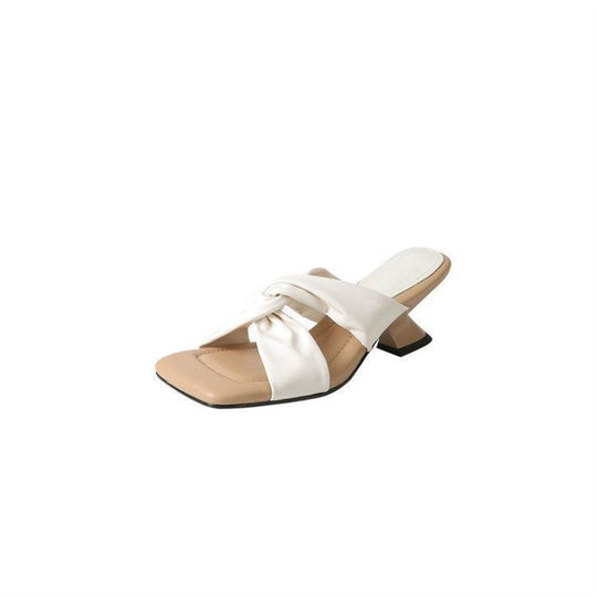 Damen elegante Slipper mit kunstvollem Knoten-Riemendesign EB