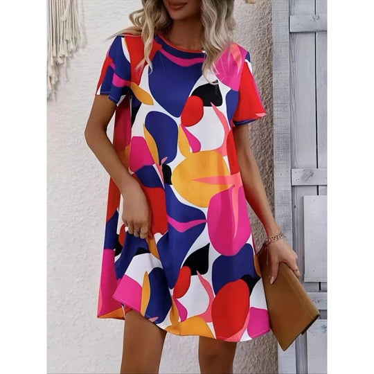Frauen Künstlich Gedrucktes Shift Kleid EB