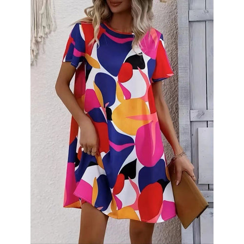 Frauen Künstlich Gedrucktes Shift Kleid EB