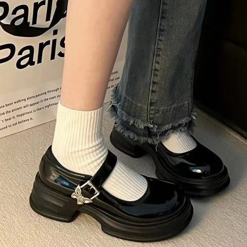 Damen Modische Plateau-Pumps mit verstellbarem Riemen und stabiler Sohle EB