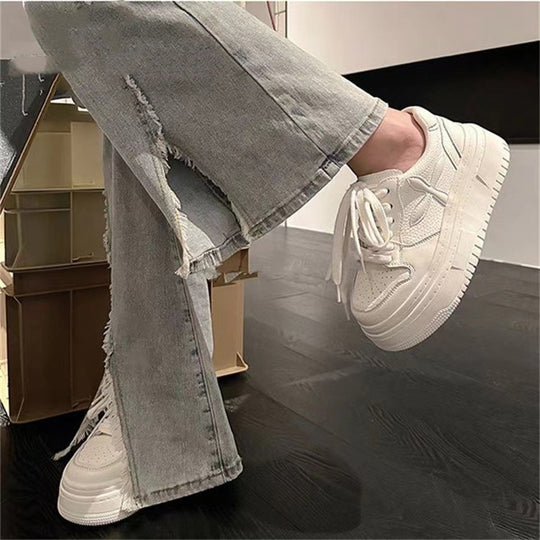 Damen Plattform-Sneaker mit trendstarker dicker Sohle und atmungsaktivem Obermaterial EB