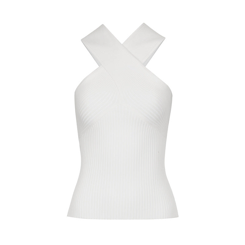 Damen Stricktop mit künstlerischem Kreuz-Träger Design EB