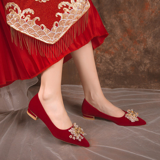 Damen elegante Ballerinas mit dekorativem Blütenakzent EB