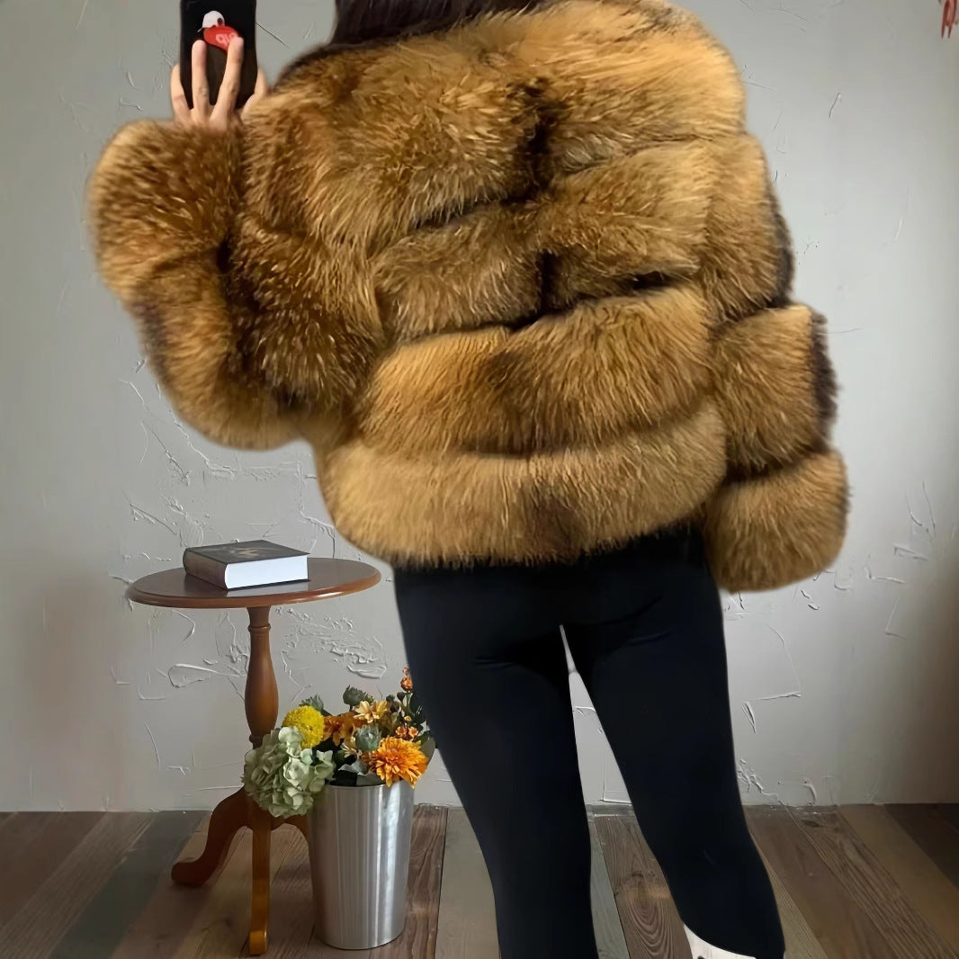 Damen kuschelige Pelzjacke EB