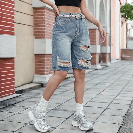 Damen Denim-Shorts mit modischem Schnitt und lässigem Look EB