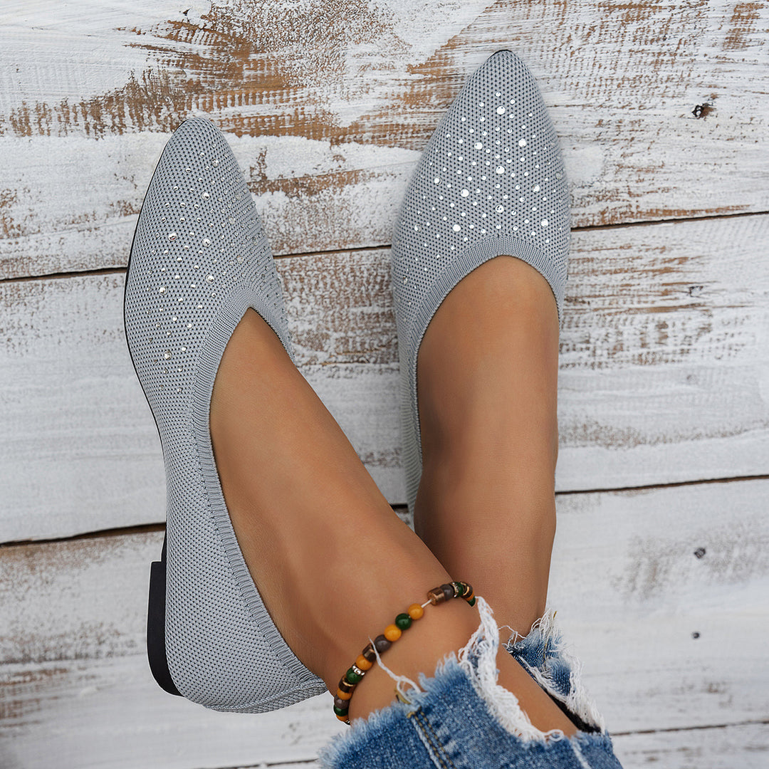 Damen Ballerinas mit dezenten Strassakzenten EB