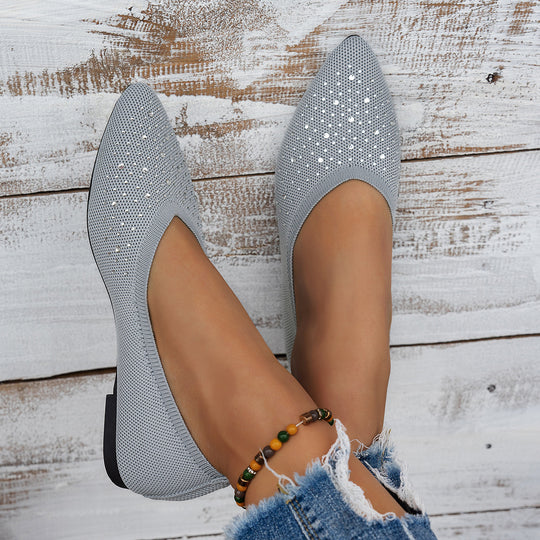 Damen Ballerinas mit dezenten Strassakzenten EB