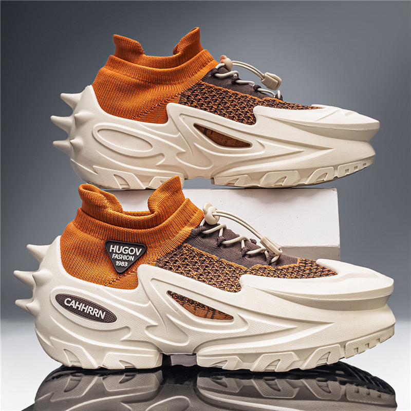 Unisex futuristische Chunky-Sneaker mit gestricktem Schaft, skulpturierter EVA-Sohle und Schnellzugverschluss EB