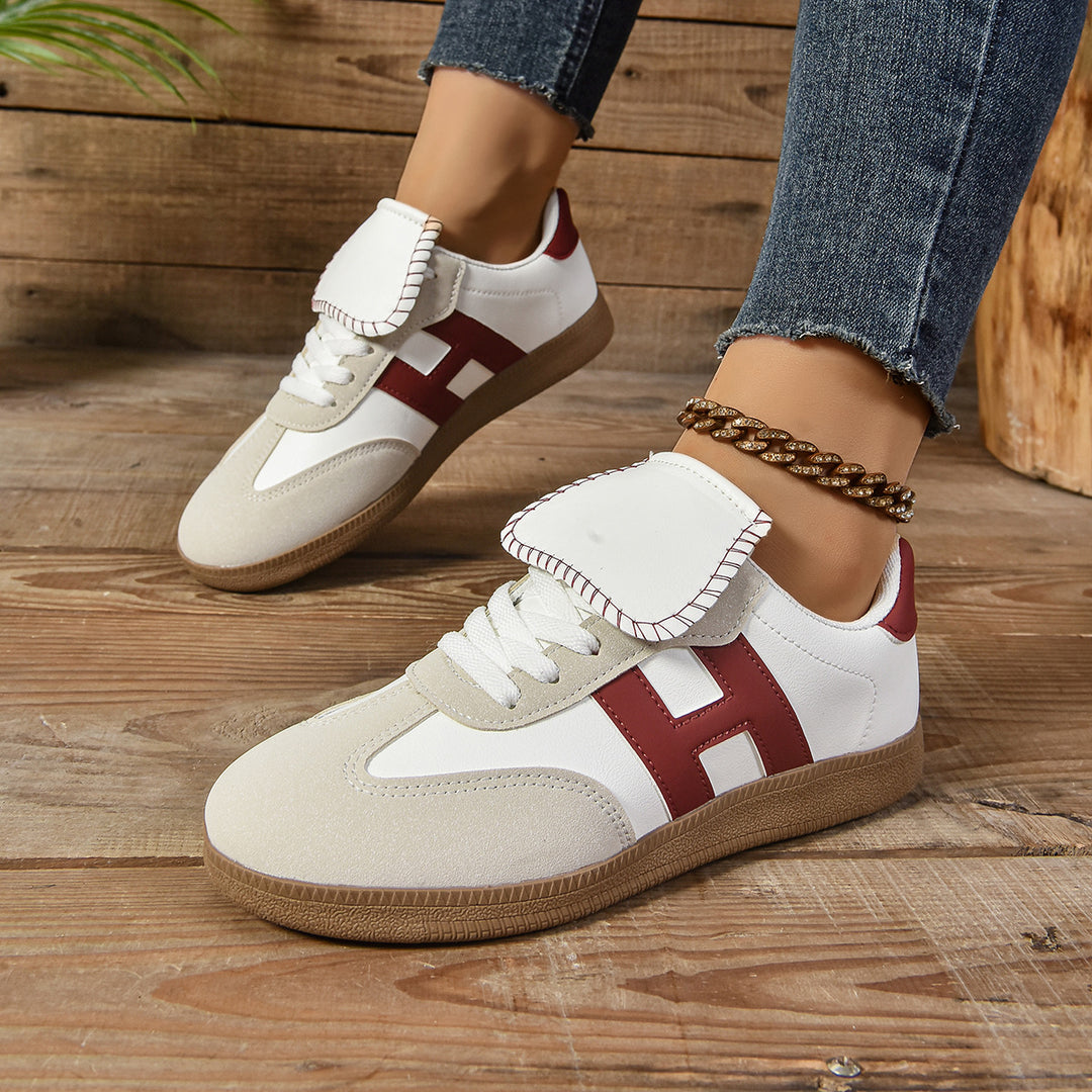 Damen Modische Sneakers mit eleganter Klappenakzent und rutschfester Sohle EB