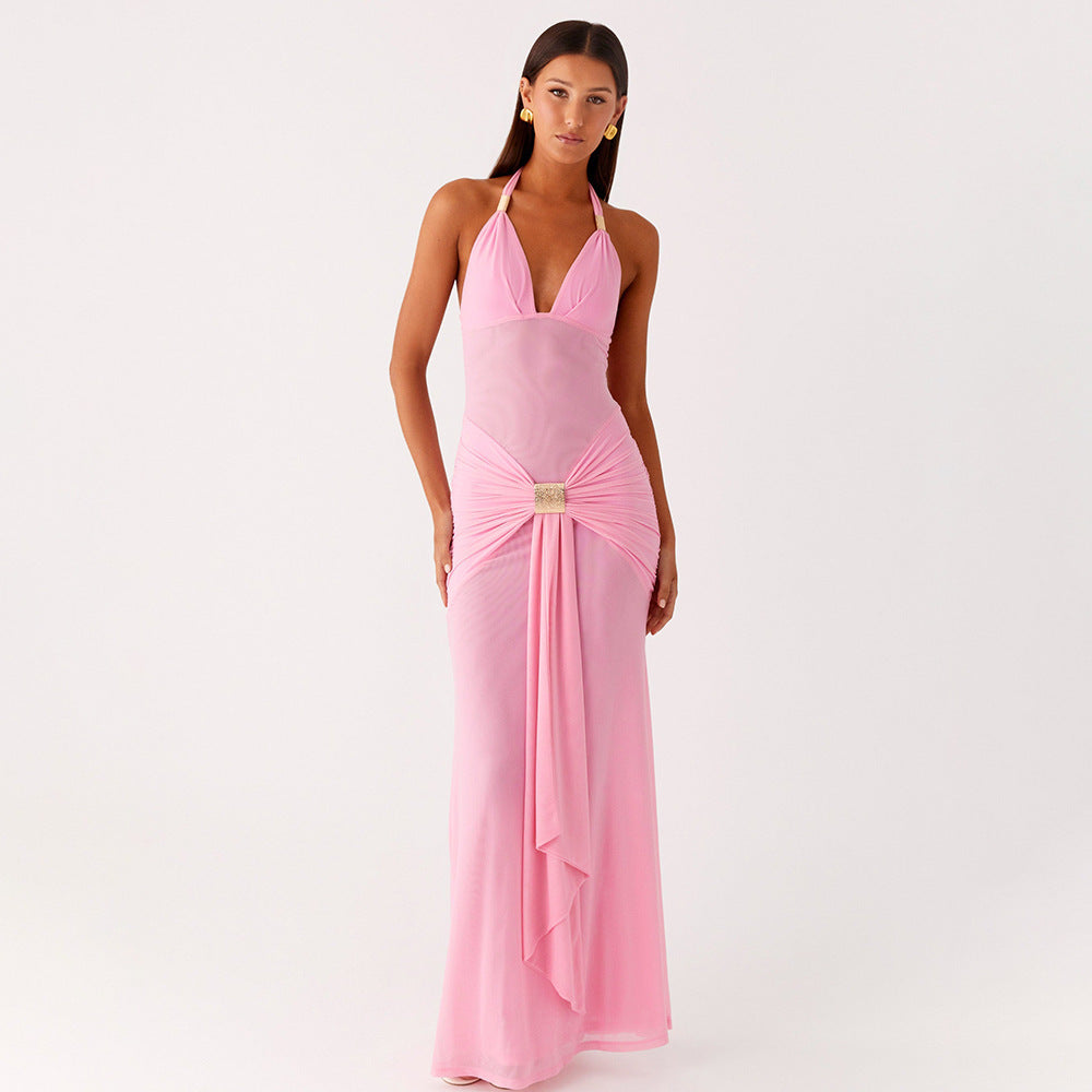Damen Elegantes Wickelkleid mit funkelndem Akzent EB
