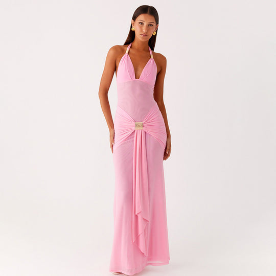 Damen Elegantes Wickelkleid mit funkelndem Akzent EB
