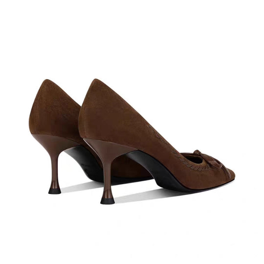 Damen elegante Pumps mit modischem Schleifen-Detail EB