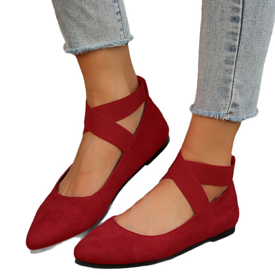 Damen elegante Ballerinas mit modischem Riemendesign EB