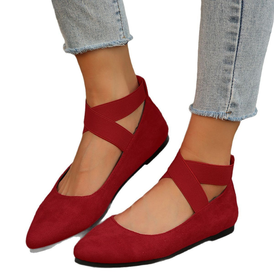 Damen Bequeme Ballerinas mit elastischem Riemchen und modischem Design EB