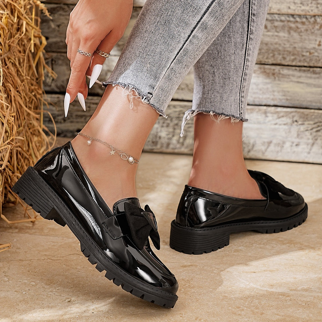 Damen elegante Mokassins mit Schleifen-Design EB