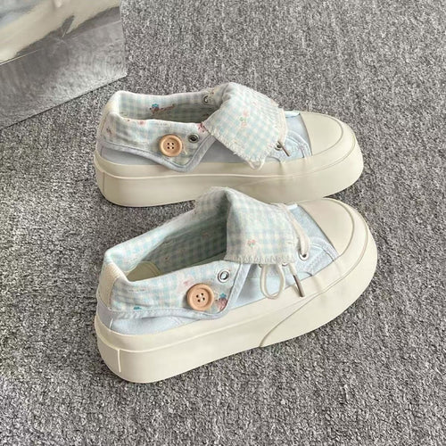 Damen Plattform-Sneaker mit floralem Innenfutter und gemütlichem Kragen EB