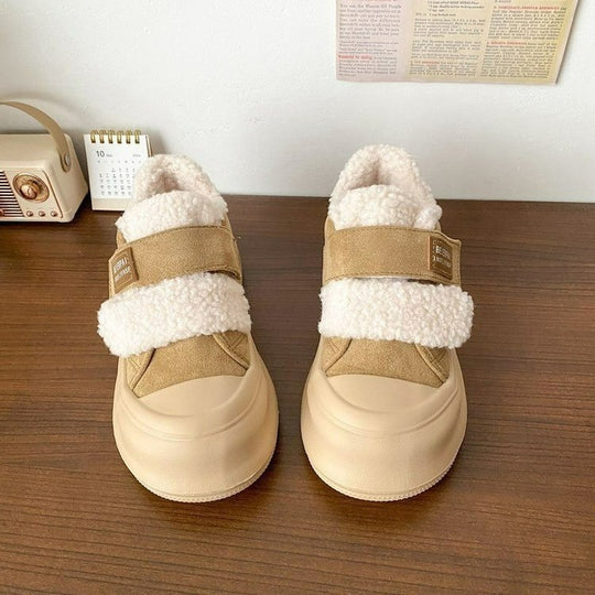 Damen Komfortable Sneaker mit weichem Fleece-Innenfutter und praktischem Klettverschluss EB