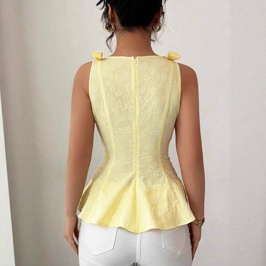 Damen Peplum-Top mit floralen Details EB