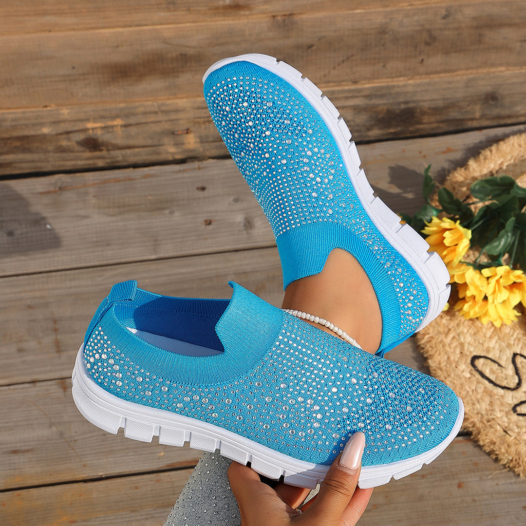 Damen Bequeme Slip-On Sneakers mit atmungsaktivem Obermaterial EB