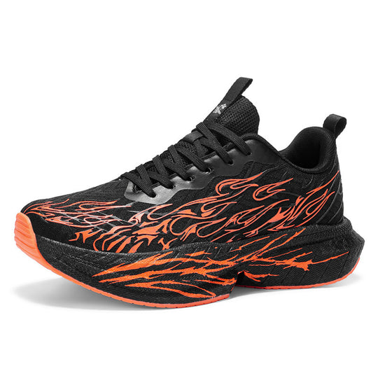 Damen Sportliche Sneaker mit stylishem Flame-Design und atmungsaktiver Mesh-Oberfläche EB