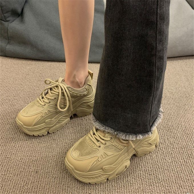 Damen Chunky Sneakers mit atmungsaktiver Mesh-Oberfläche und gepolsterter Sohle EB