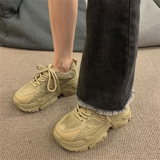 Damen Chunky Sneakers mit atmungsaktiver Mesh-Oberfläche und gepolsterter Sohle EB