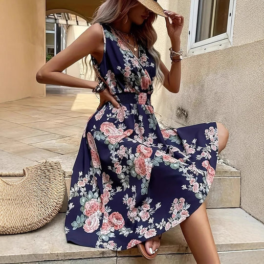 Damen Verspieltes A-Linien Kleid mit floralen Details EB