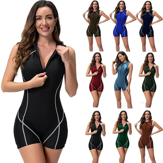 Damen Surf-Overall mit sportlichem Reißverschluss und figurbetonendem Schnitt EB