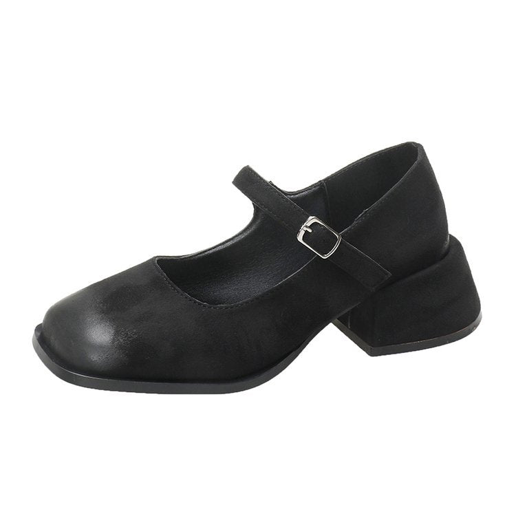 Damen elegante Mary Jane-Blockabsatzschuhe mit modischen Schnallen EB