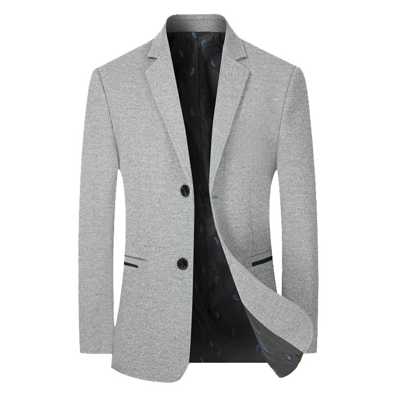 Herren Sakko Slim-Fit aus strukturierter Wollmischung mit kontrastiertem Innenfutter EB