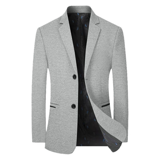 Herren Sakko Slim-Fit aus strukturierter Wollmischung mit kontrastiertem Innenfutter EB