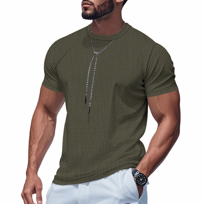 Herren Atmungsaktives Kurzarm-T-Shirt mit stylischem Reißverschluss EB