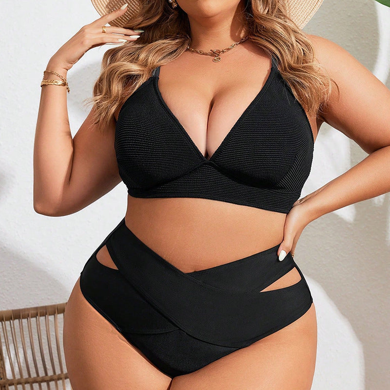Damen Hochtaillierte Bikinihose mit verführerischen Cut-Outs EB