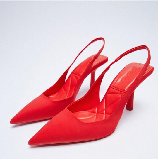 Damen Sling-Pumps mit elegantem V-Ausschnitt und komfortablem Blockabsatz EB