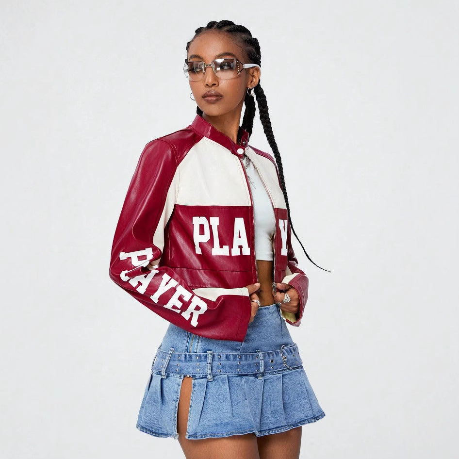 Damen cropped Jacke mit sportiven Akzenten EB