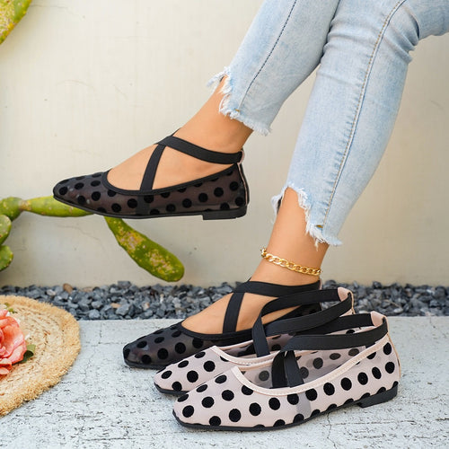 Damen Ballerinas mit Kreuzriemen EB
