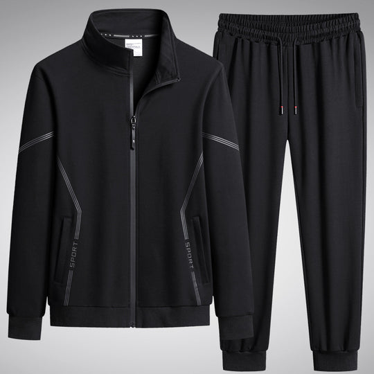 Men's  performance zip-front track jacket and tapered jogger set EB