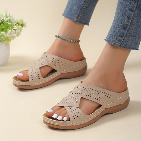 Damen Komfortable Clogs mit atmungsaktiven Perforationen und ergonomischem Fußbett EB