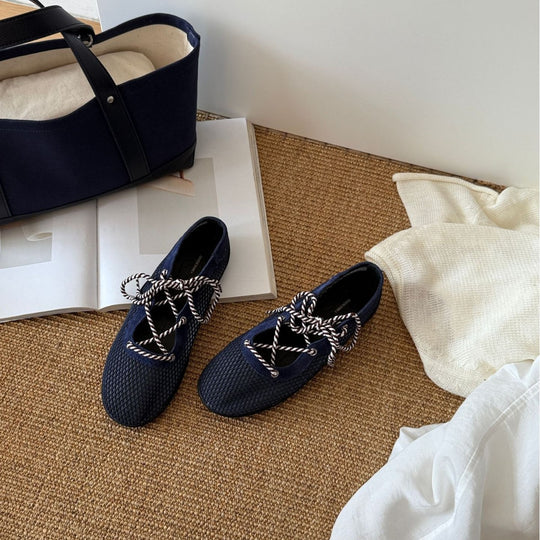 Damen Atmungsaktive Sport-Sneaker mit elastischen Schnürsenkeln und rutschfester Sohle EB