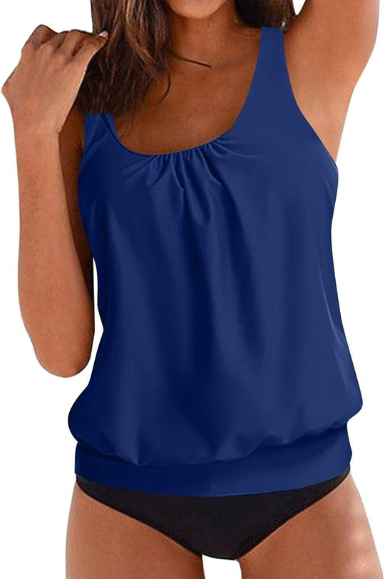 Damen lässiges Top mit gerafftem Saum EB