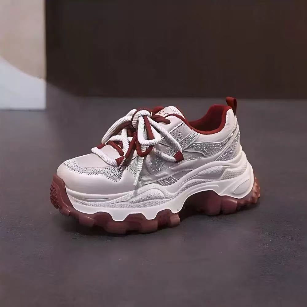 Damen Trendige Chunky Sneakers mit doppelter Dämpfung und atmungsaktivem Mesh-Obermaterial EB