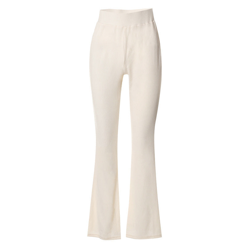 Damen Flared Hose aus Rippstrick EB