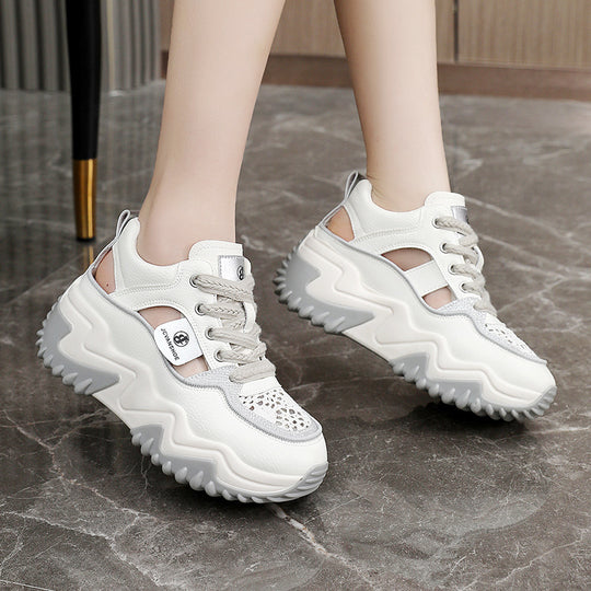 Damen Modische Chunky Sneakers mit atmungsaktivem Obermaterial und komfortabler Dämpfung EB