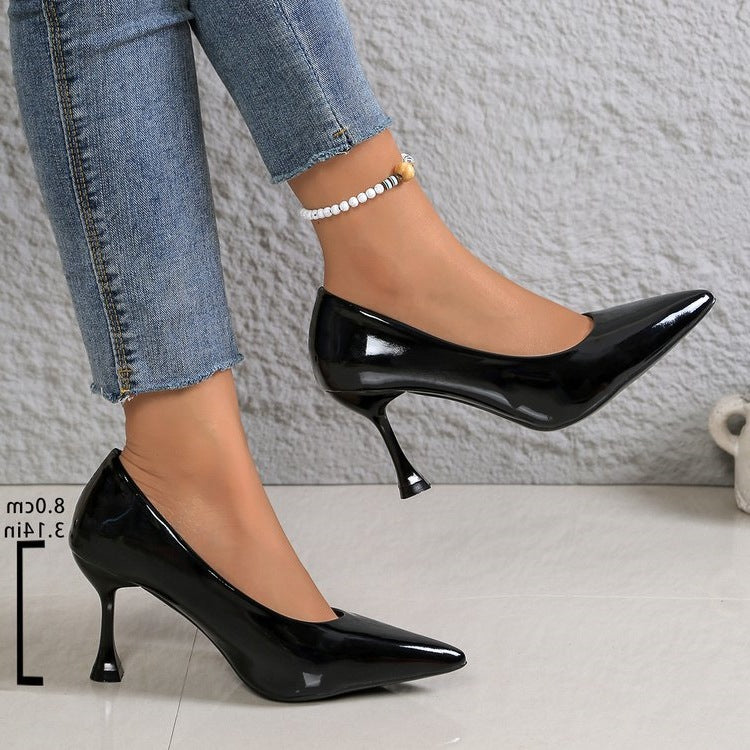 Damen Lackleder Stiletto-Pumps mit eleganter Absatzgestaltung EB