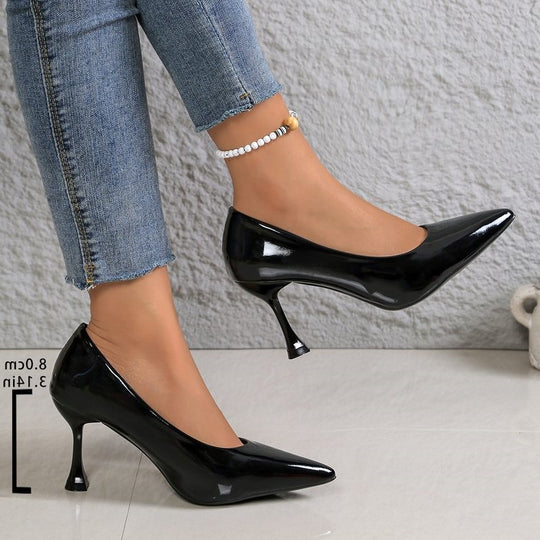 Damen Lackleder Stiletto-Pumps mit eleganter Absatzgestaltung EB